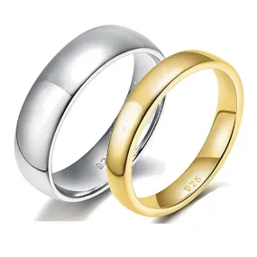 Platinum Plated 925 Silver Wedding Bands In Silver / Gold / Rose Gold