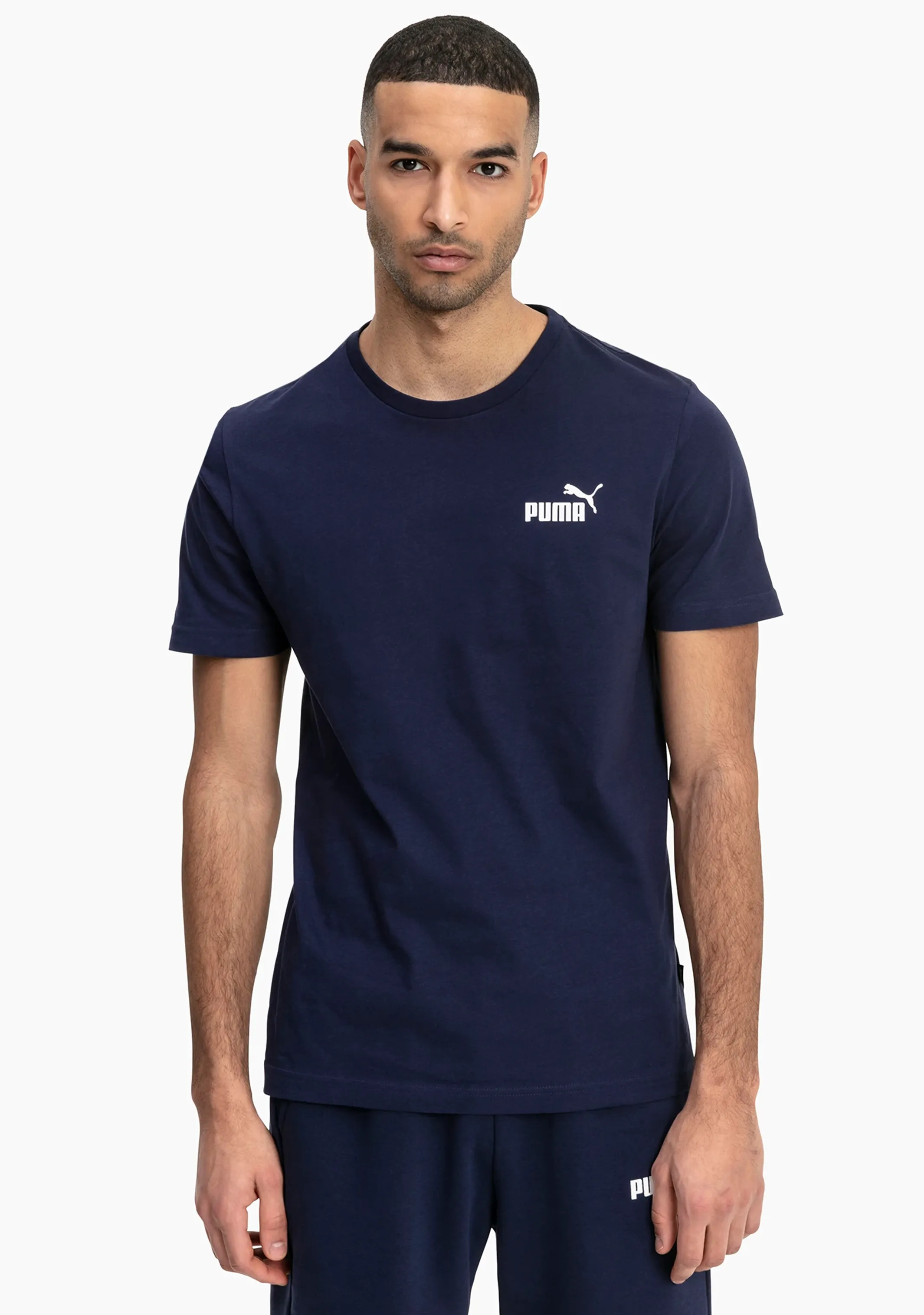 Puma Mens Essential Small Logo Tee Navy <br> 851741 06