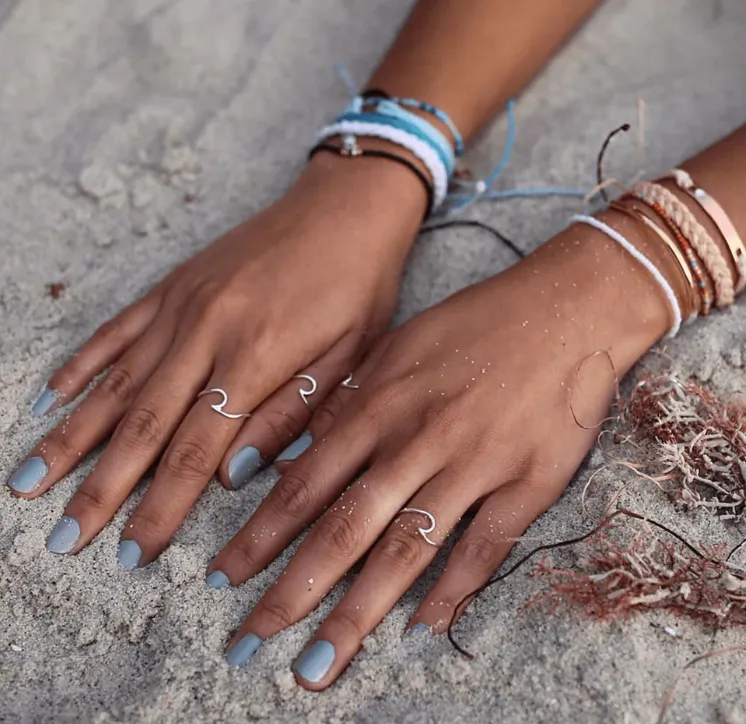 Puravida Silver, Rose Gold or Gold Wave Ring