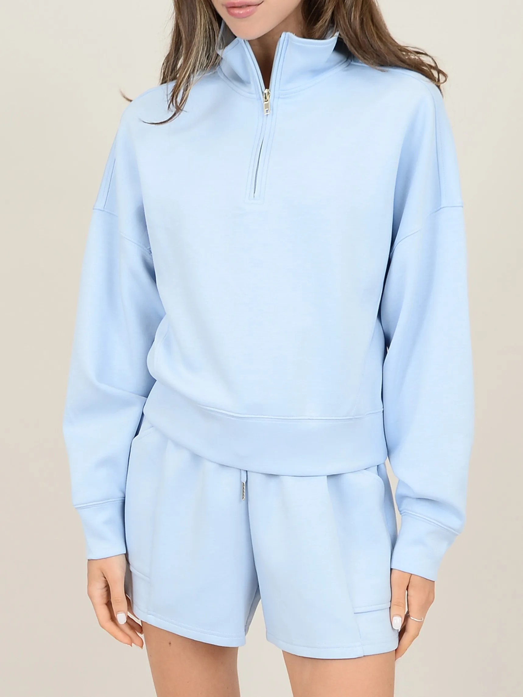 RD STYLE Mailyn Scuba Half Zip Pullover