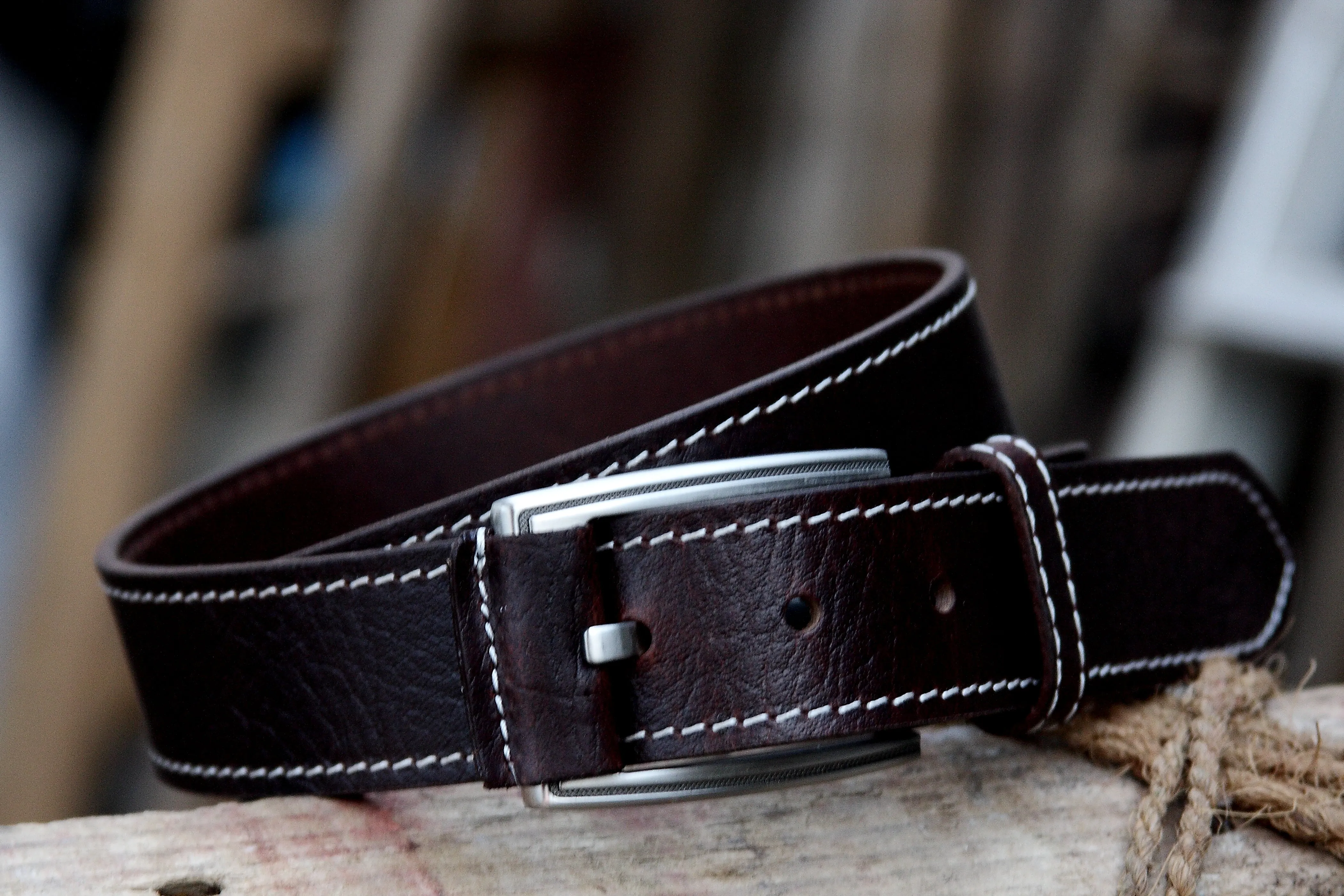 RL Casual Leather Mens Buckle Belt