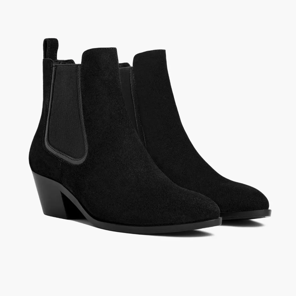 [S] Duchess Bootie | Black Suede