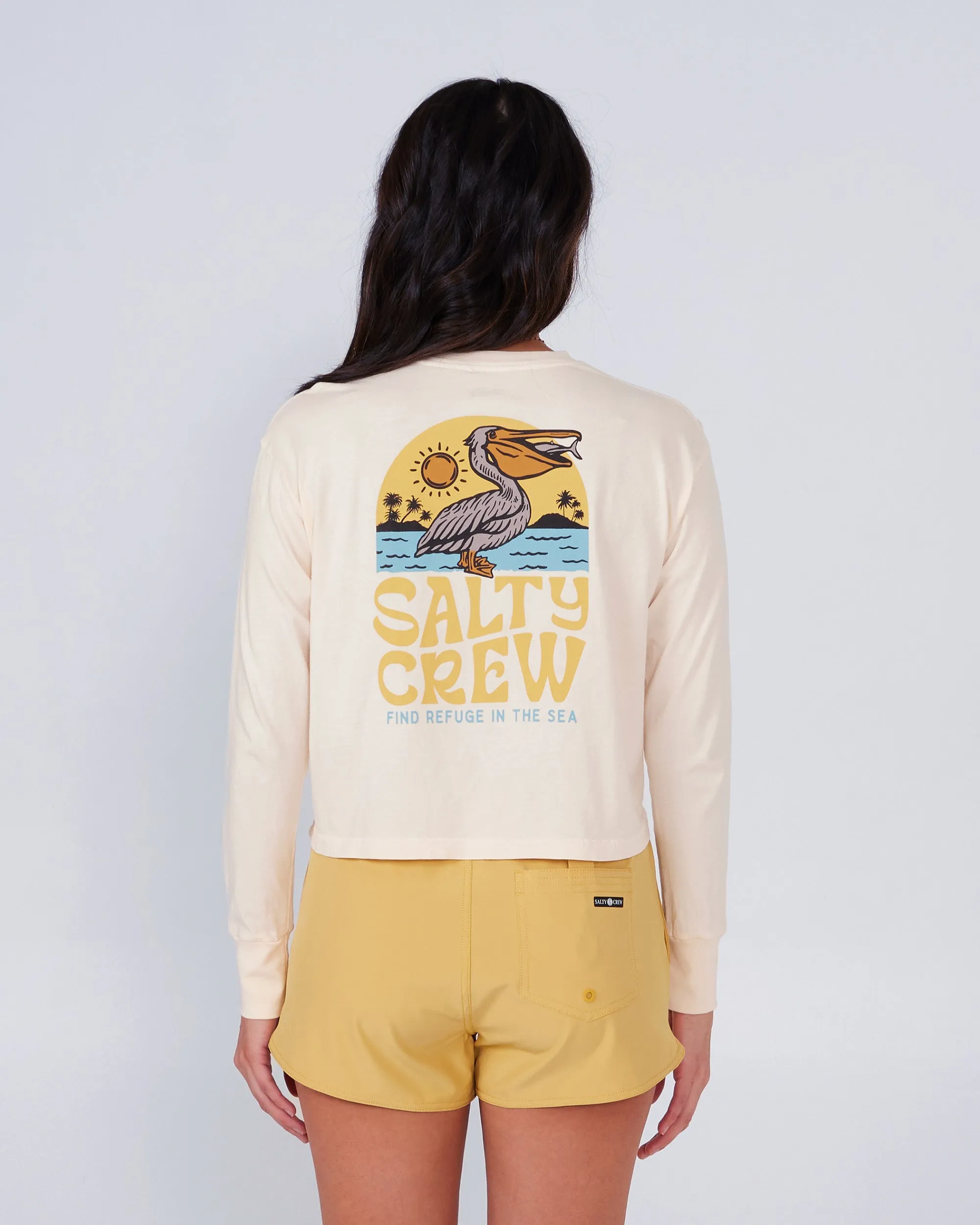 Seaside Bone L/S Crop Tee