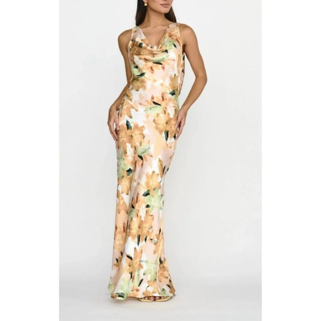 She Loves IT Yellow Floral Print Maxi Dress