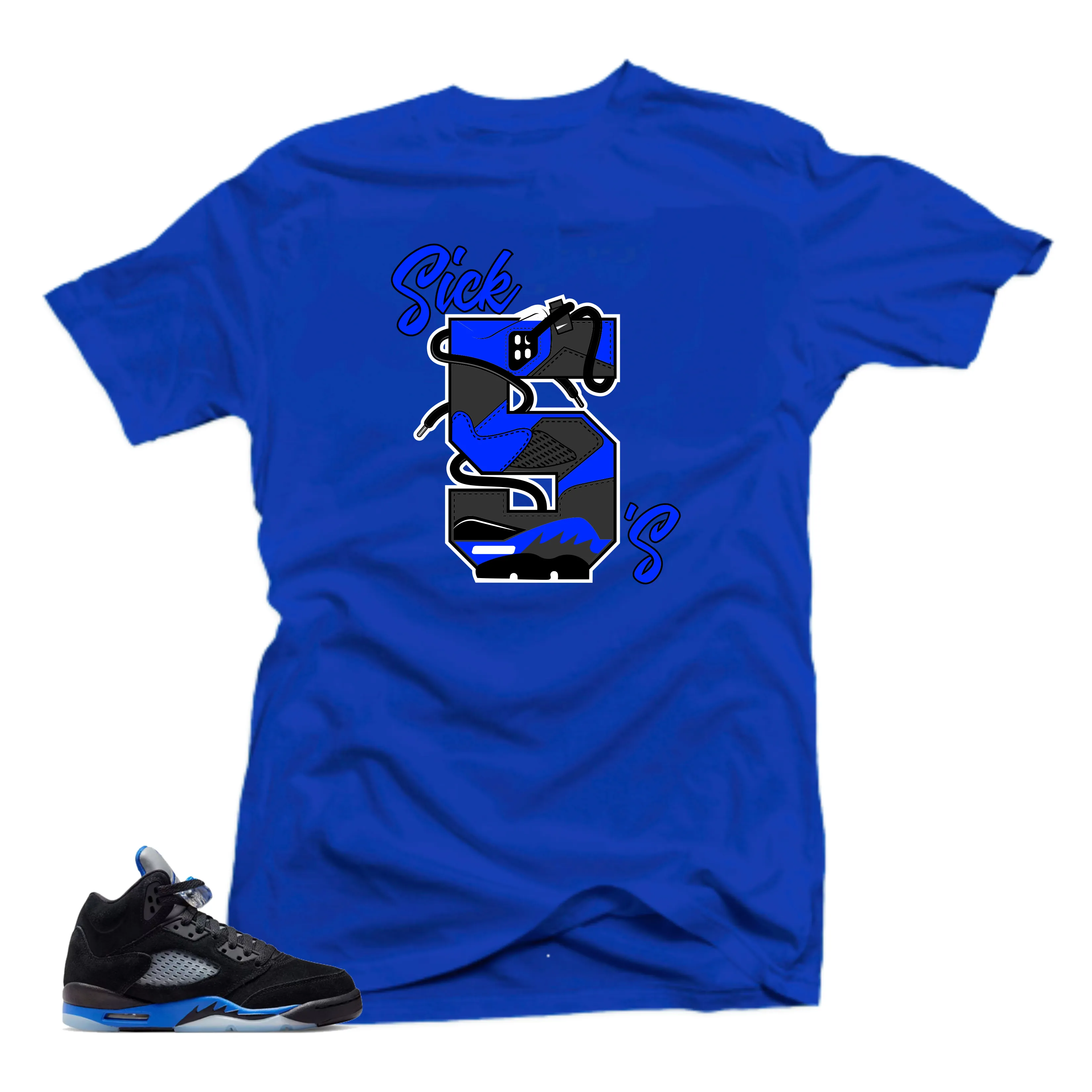 Shirt to Match Jordan 5 Racer Blue Sneakers-Sick 5's Tees