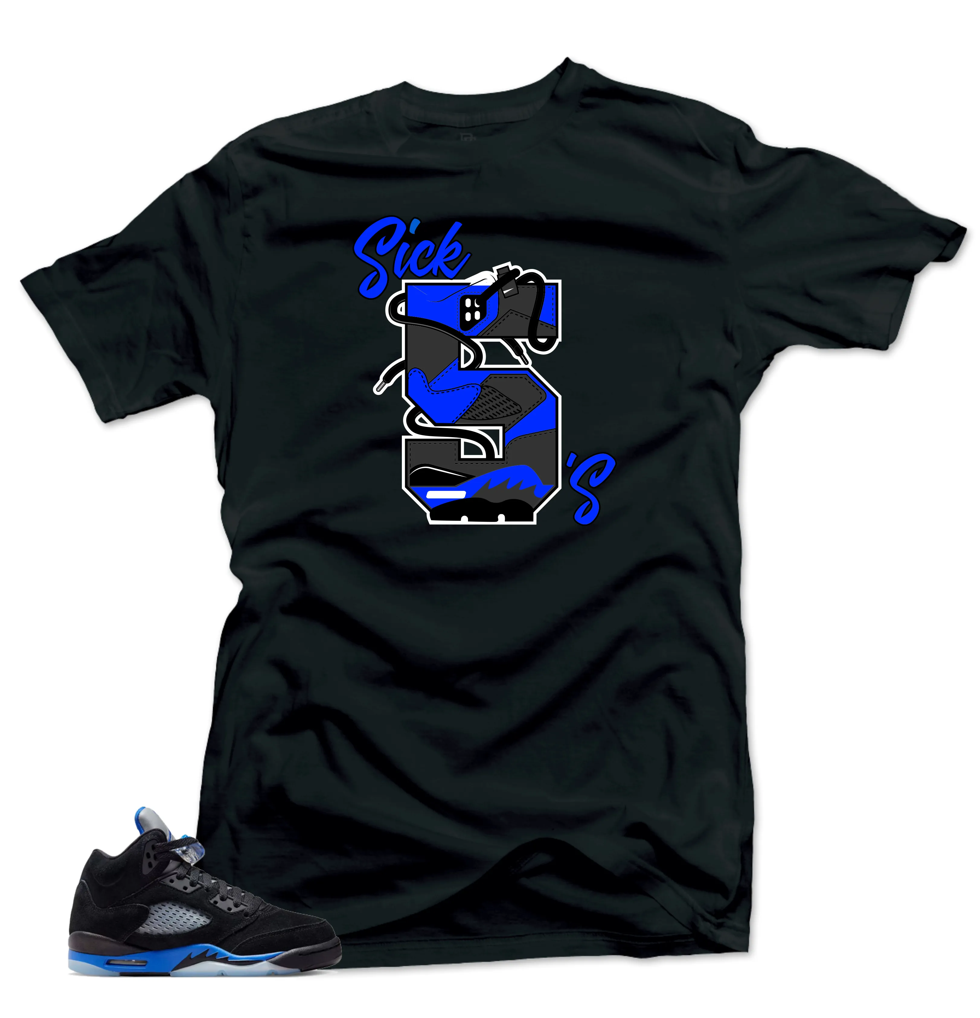 Shirt to Match Jordan 5 Racer Blue Sneakers-Sick 5's Tees