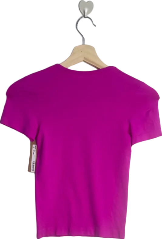 SKIMS Fuchsia Soft Smoothing Seamless T-Shirt UK Small