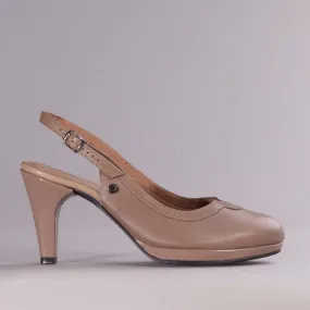 Slingback High Heel in Stone - 11794