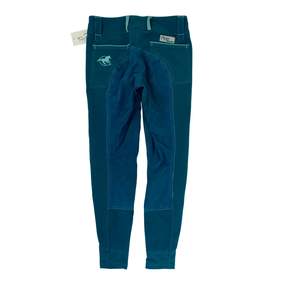 SmartPak 'Piper Evolution' Knee Patch Breeches in Teal w/Aqua - Women's 24R