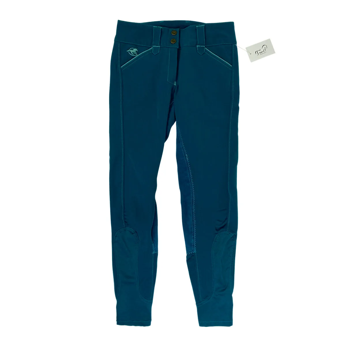 SmartPak 'Piper Evolution' Knee Patch Breeches in Teal w/Aqua - Women's 24R