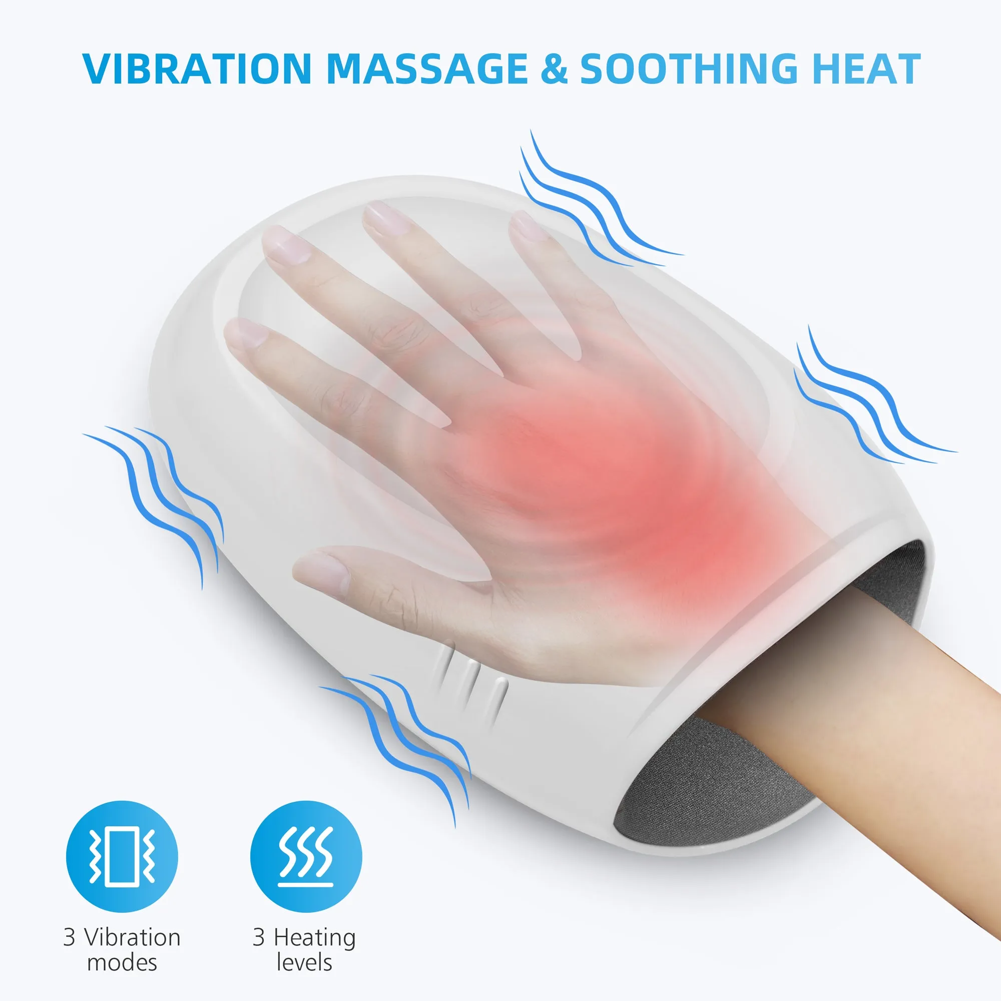 Snailax Cordless Hand Massager with Heat,Compression & Vibration,Massage machine for Hands  - 411