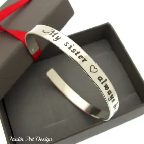 Sorority Sister gift - Engraved bracelet