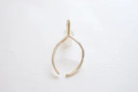 Sterling Silver Thin Hammered Wishbone Charm- Sterling Silver Wishbone Charm, Silver Wishbone Charm, Choose Gold, Rose Gold, Wishbone, 217