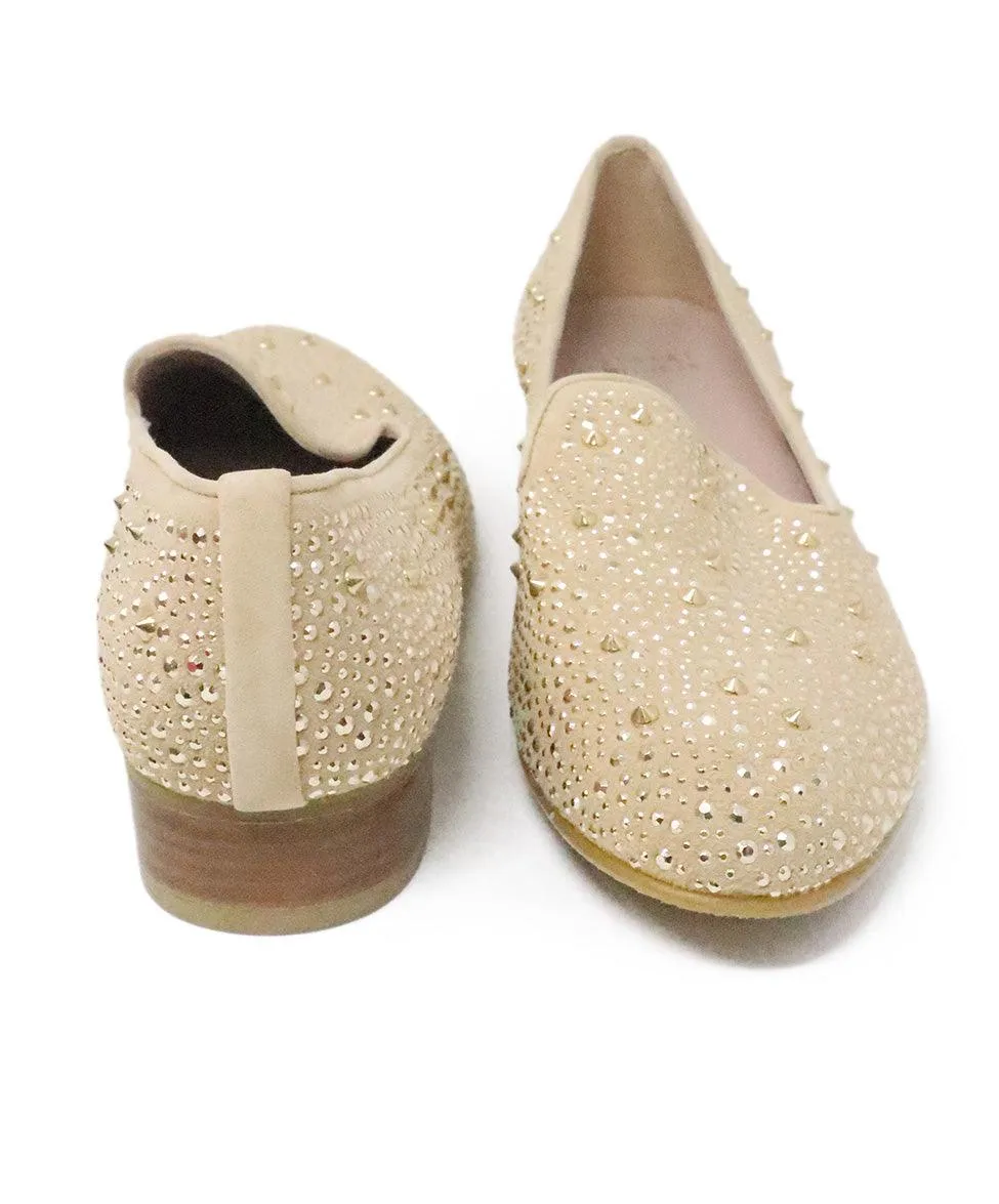 Stuart Weitzman Beige Studded Flats sz 8.5