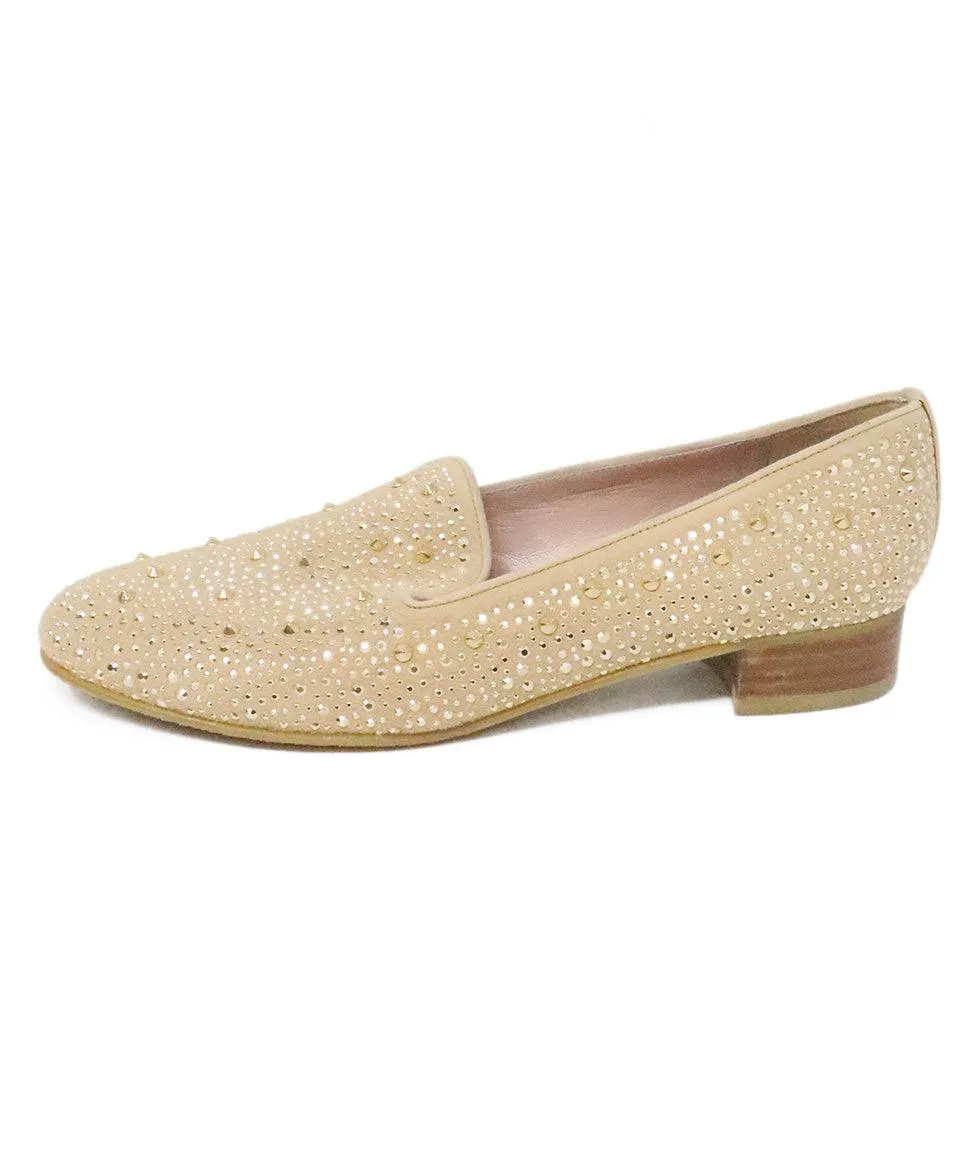 Stuart Weitzman Beige Studded Flats sz 8.5