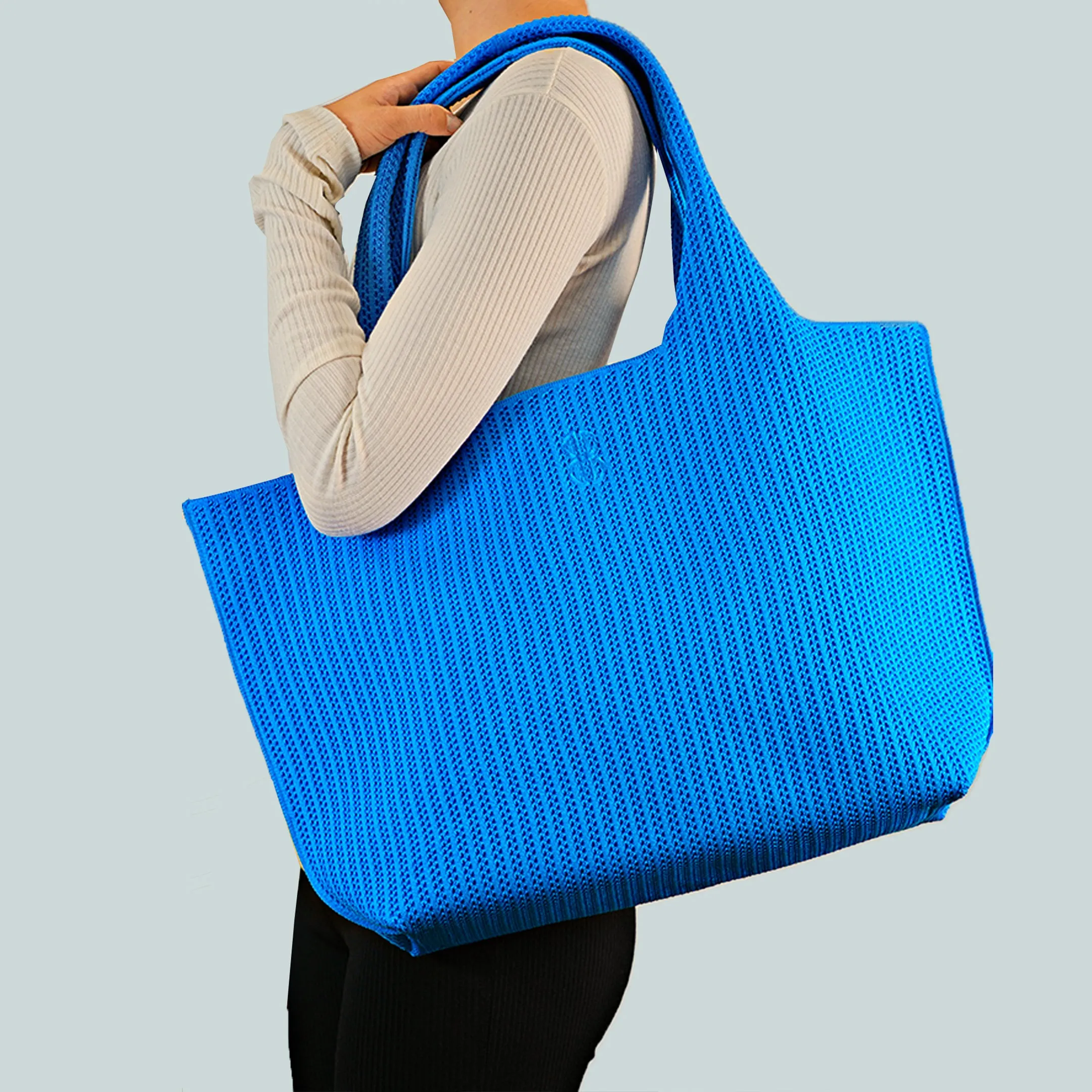 Sutton City Tote - Blue Stripe - Large