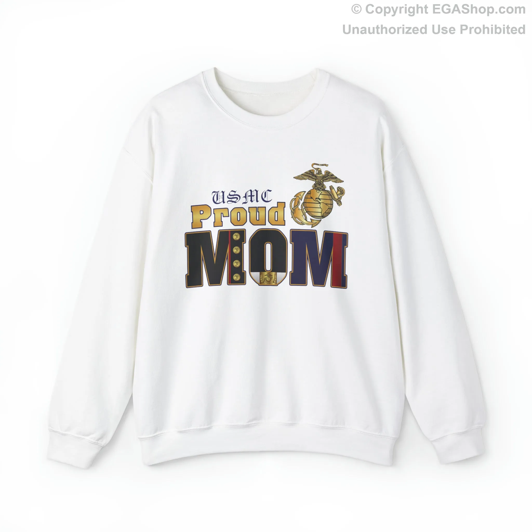 Sweatshirt: Dress Blue Proud Mom (Your Choice of Colors)