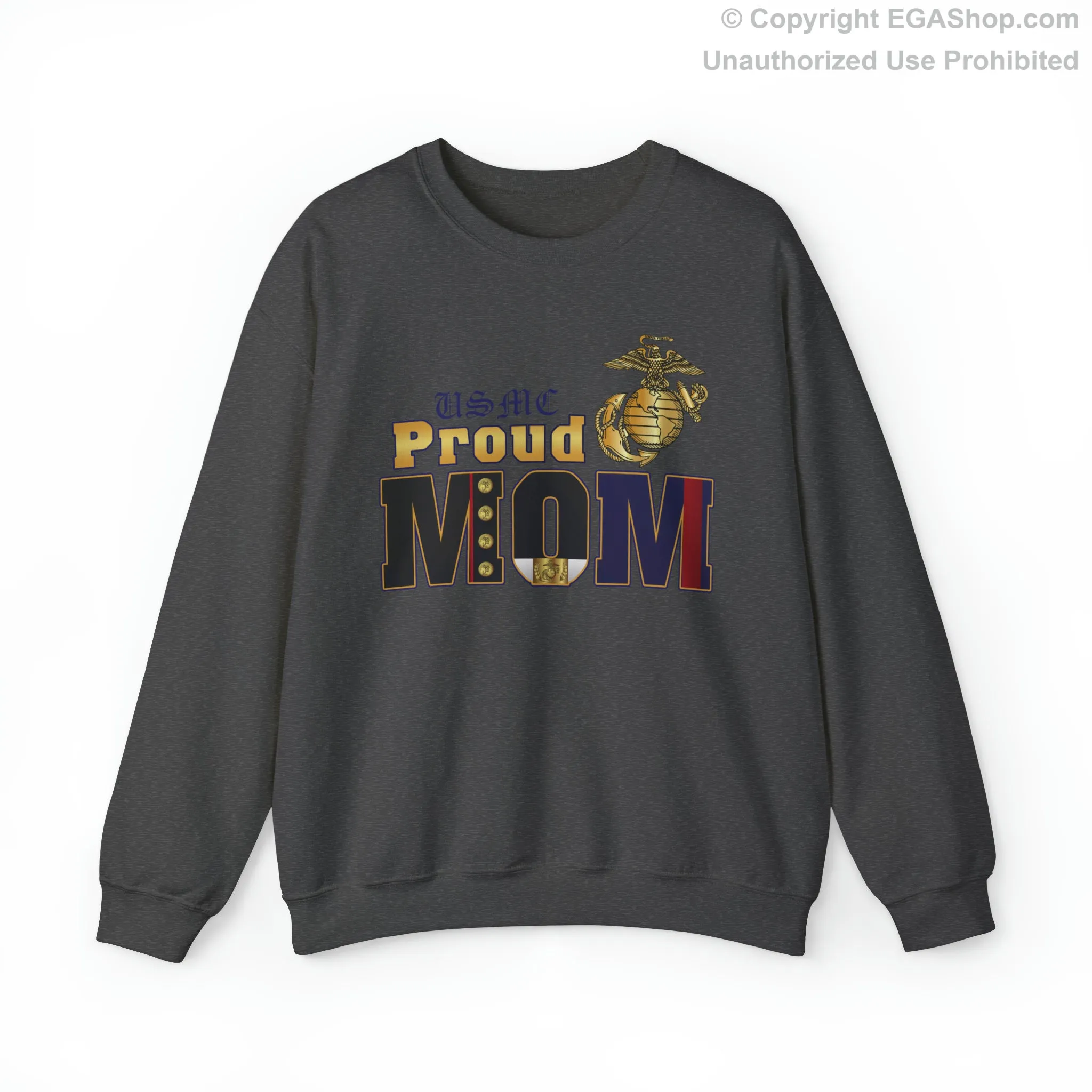 Sweatshirt: Dress Blue Proud Mom (Your Choice of Colors)