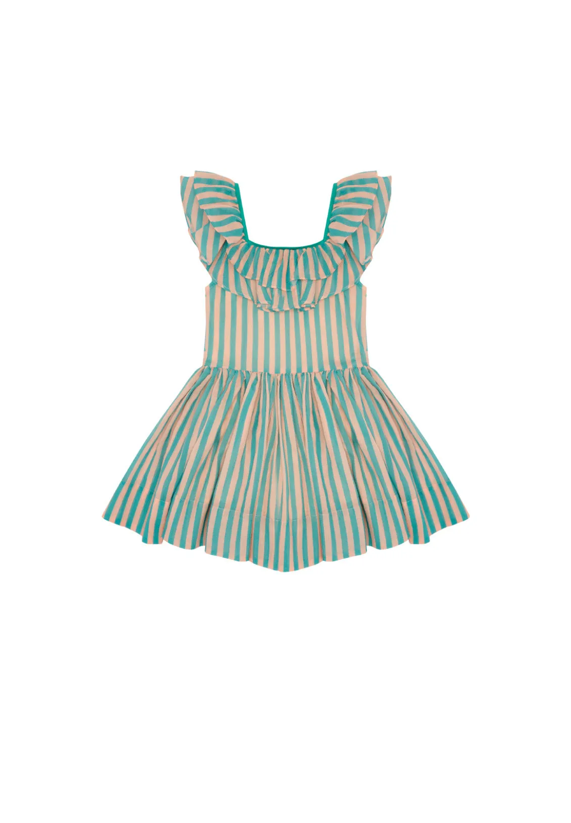 THE MIDDLE DAUGHTER SS24 POSTCARD Dress in POOL VOILE STRIPE