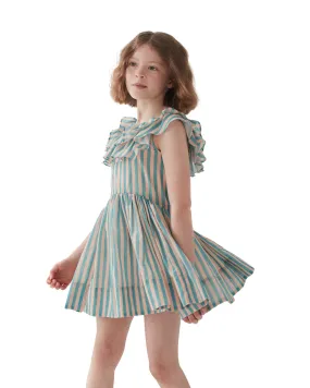 THE MIDDLE DAUGHTER SS24 POSTCARD Dress in POOL VOILE STRIPE