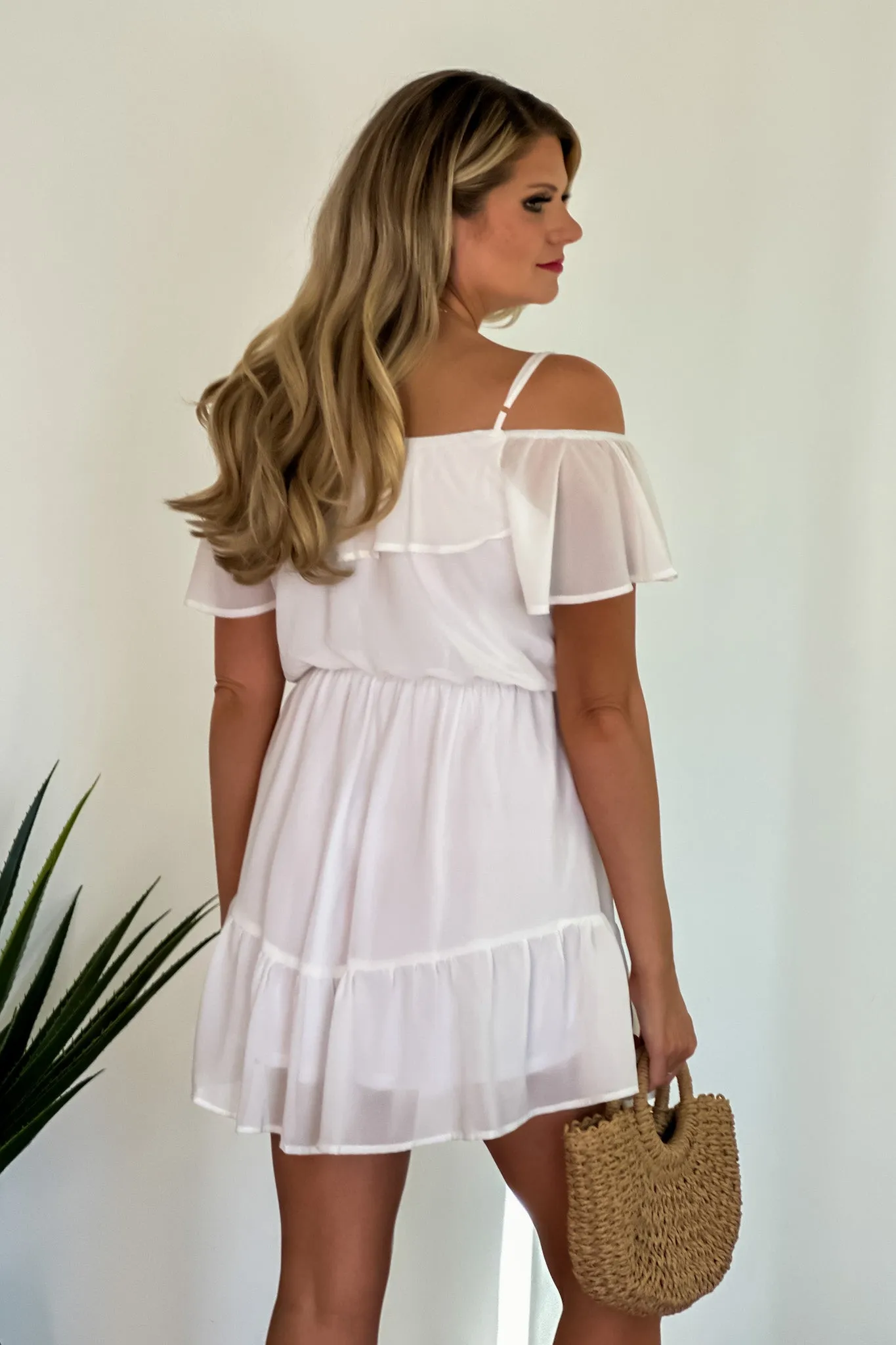 Trisha Ruffled Dress : Off White