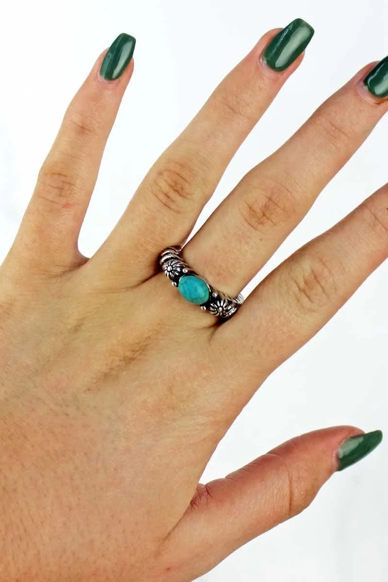 Turquoise blue stone ONE SIZE STRETCH RING