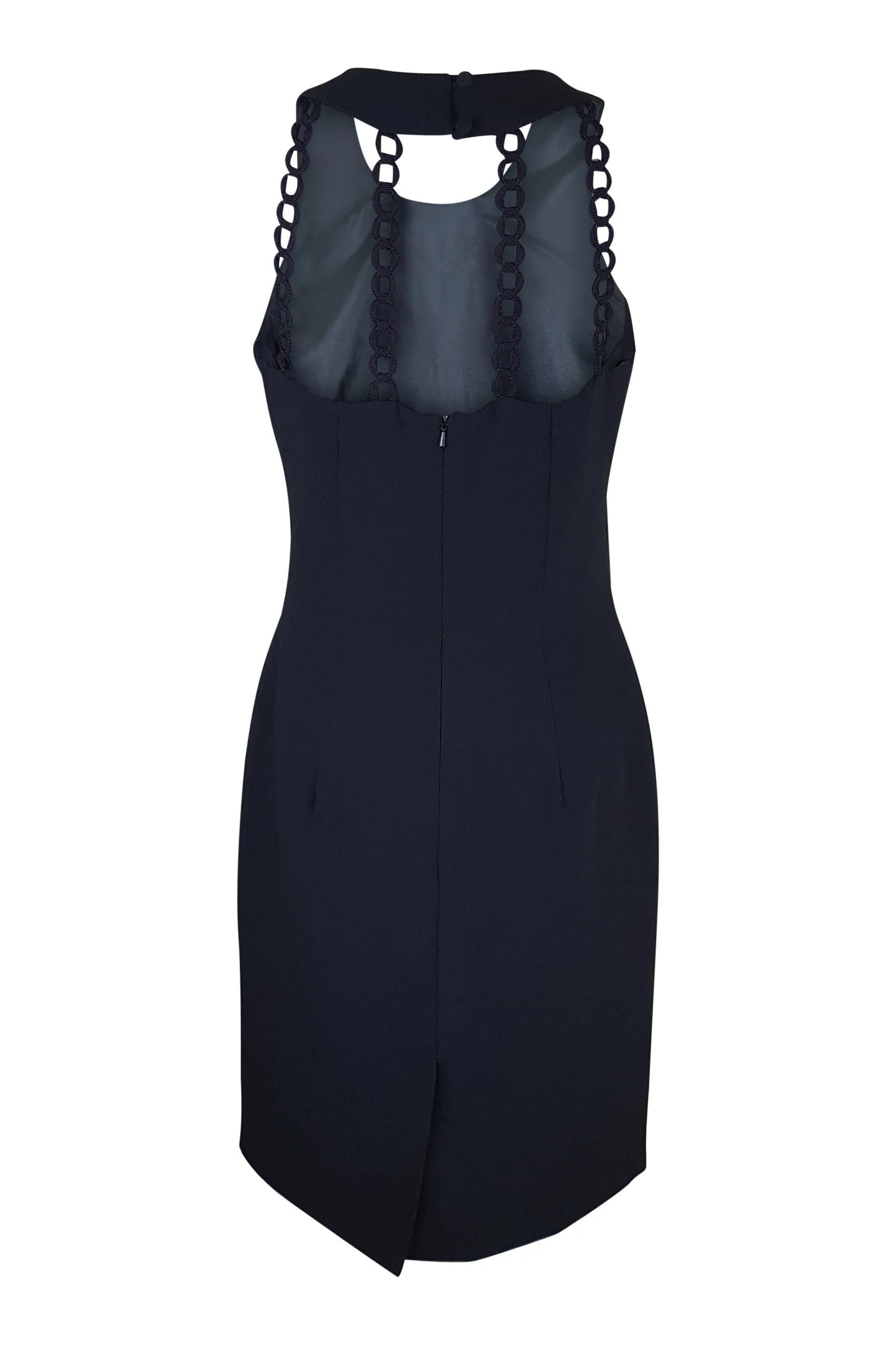 UNLABELLED Black Backless Sleeveless Shift Dress (S)