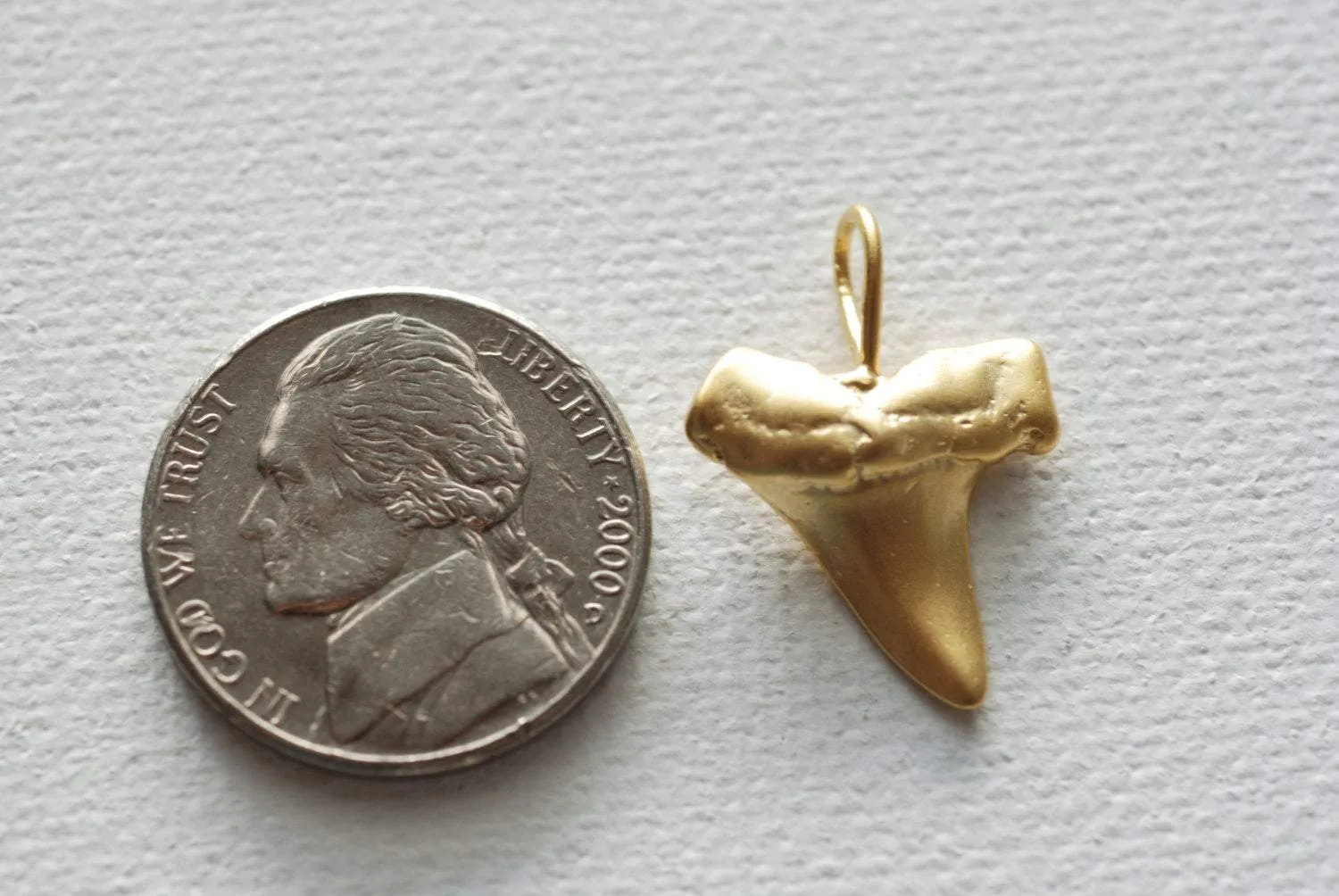 Vermeil Matte Wholesale Gold Shark Tooth Pendant, Vermeil gold shark tooth charm,18kt gold plated over sterling silver, vermeil supplies