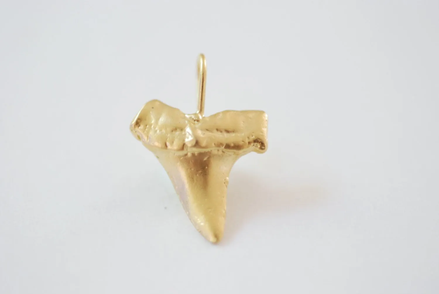 Vermeil Matte Wholesale Gold Shark Tooth Pendant, Vermeil gold shark tooth charm,18kt gold plated over sterling silver, vermeil supplies