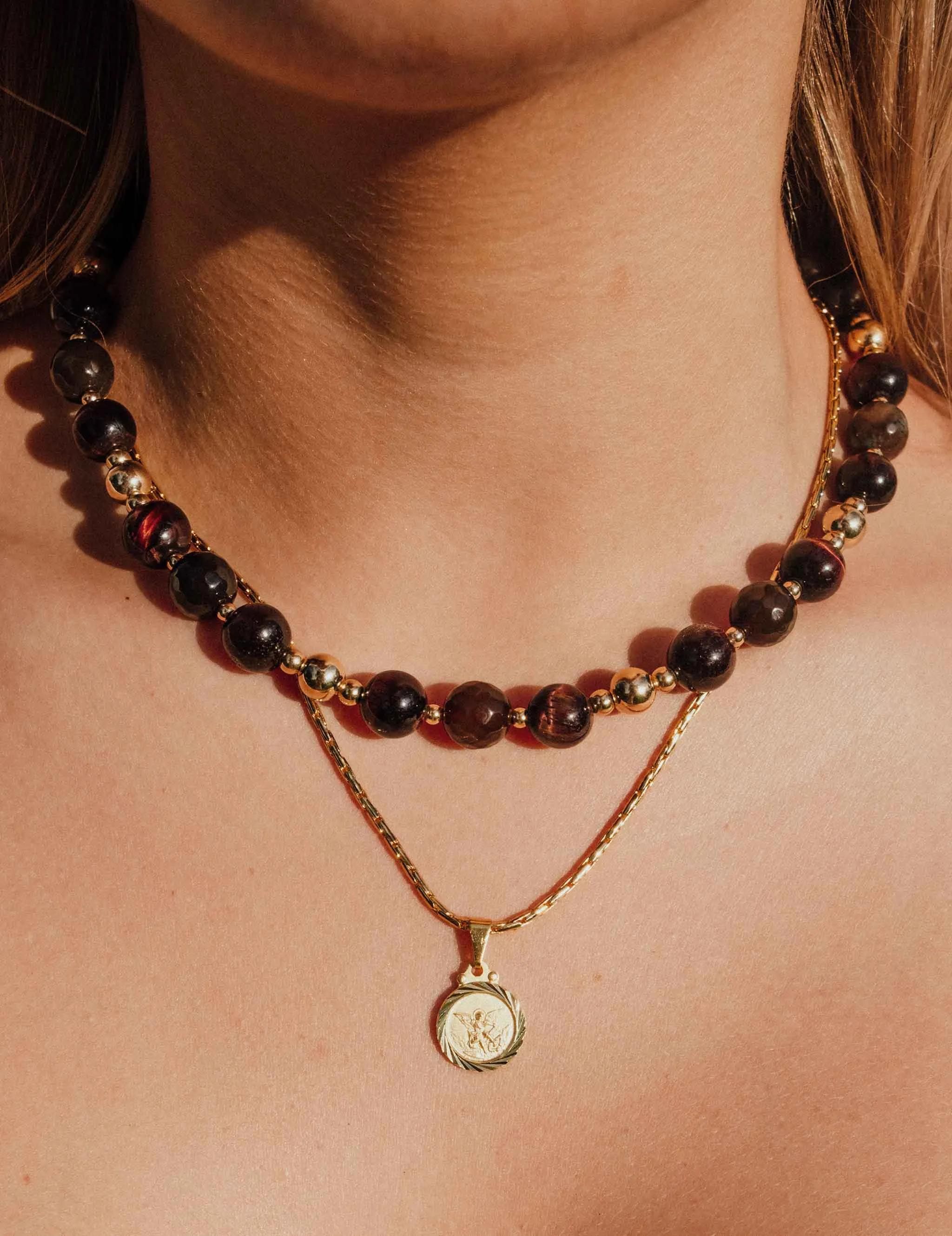 Viola Red Tiger's Eye Necklace