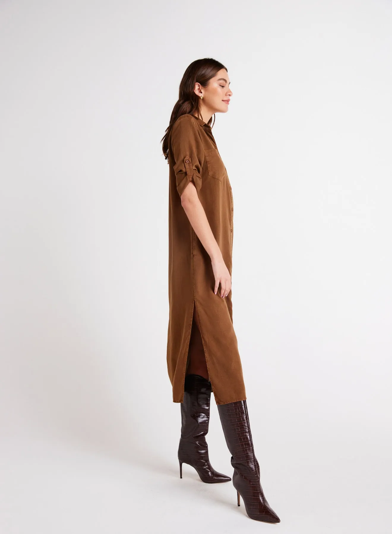 Western Yoke Duster Dress - Twilight Gold