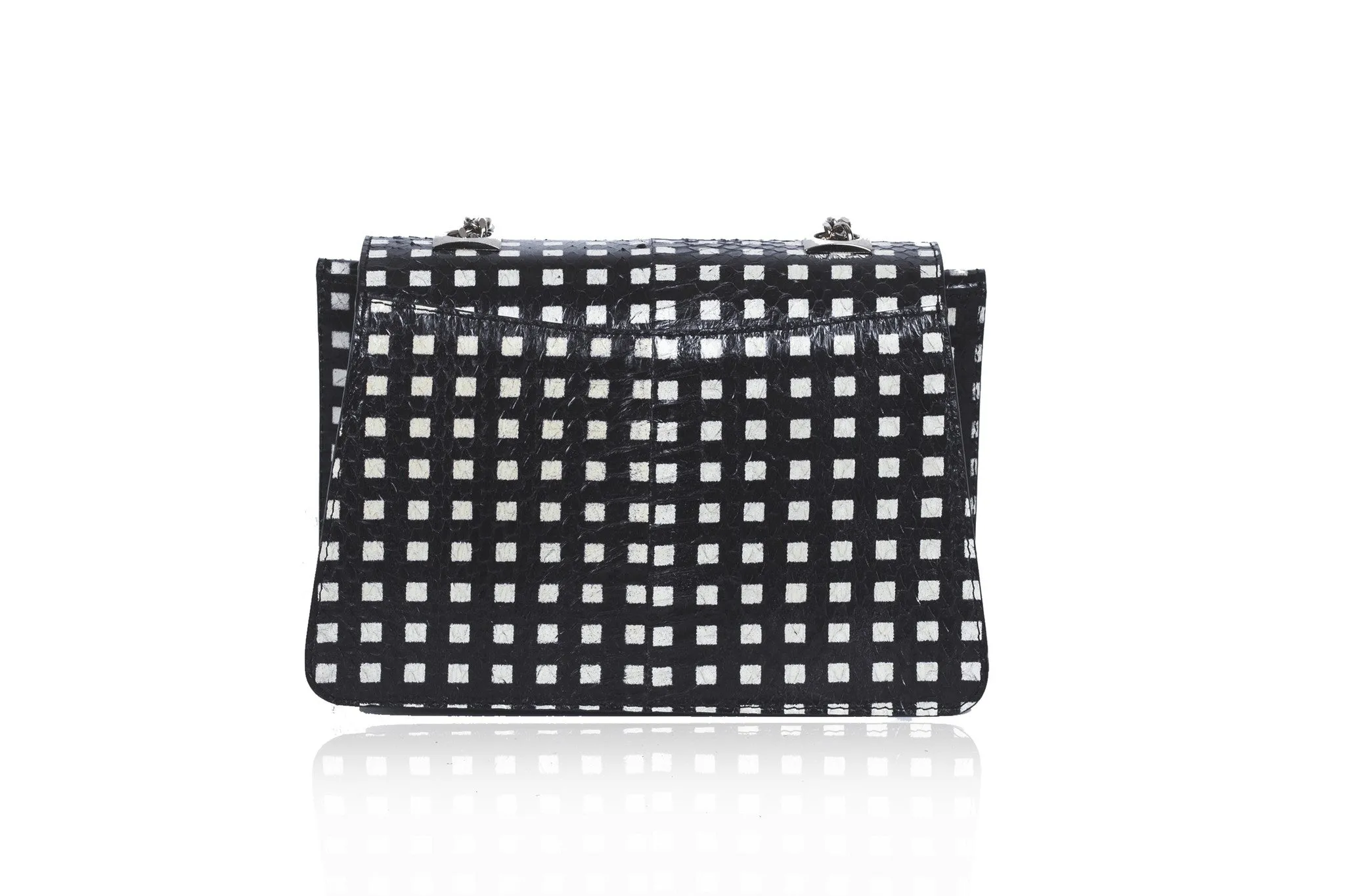 White & Black Mini Jackie O Shoulder Bag