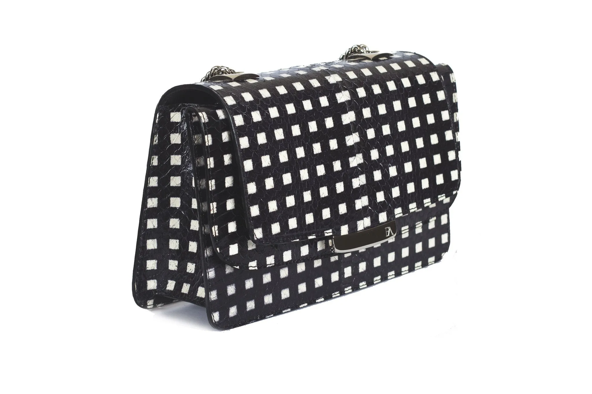 White & Black Mini Jackie O Shoulder Bag