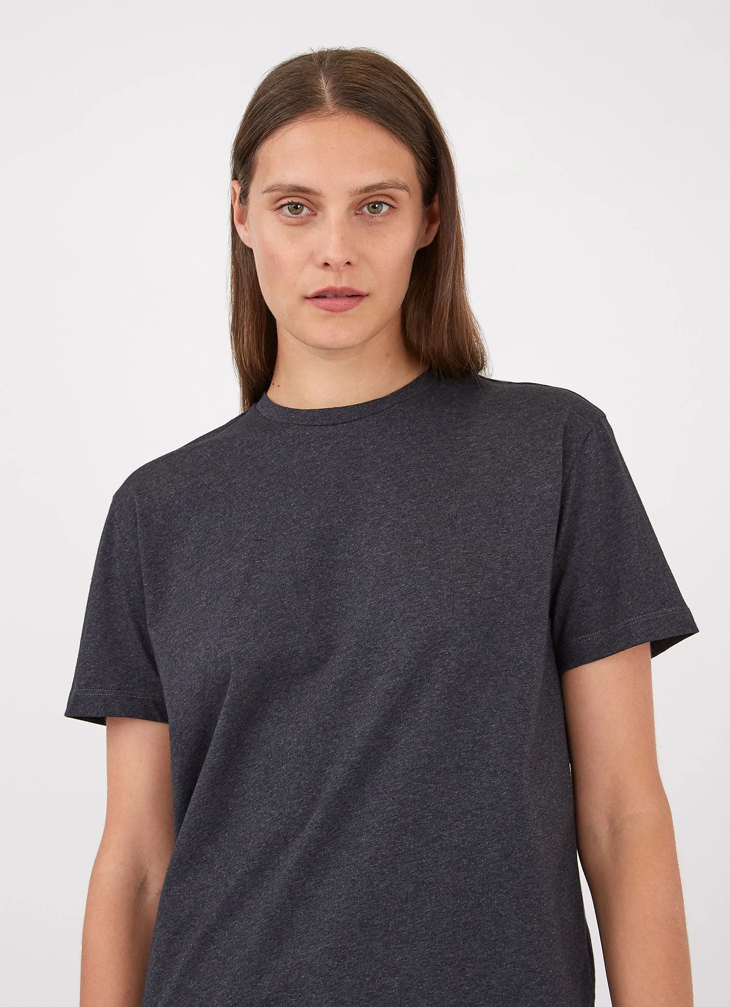 Women's Boy Fit T-shirt in Charcoal Melange