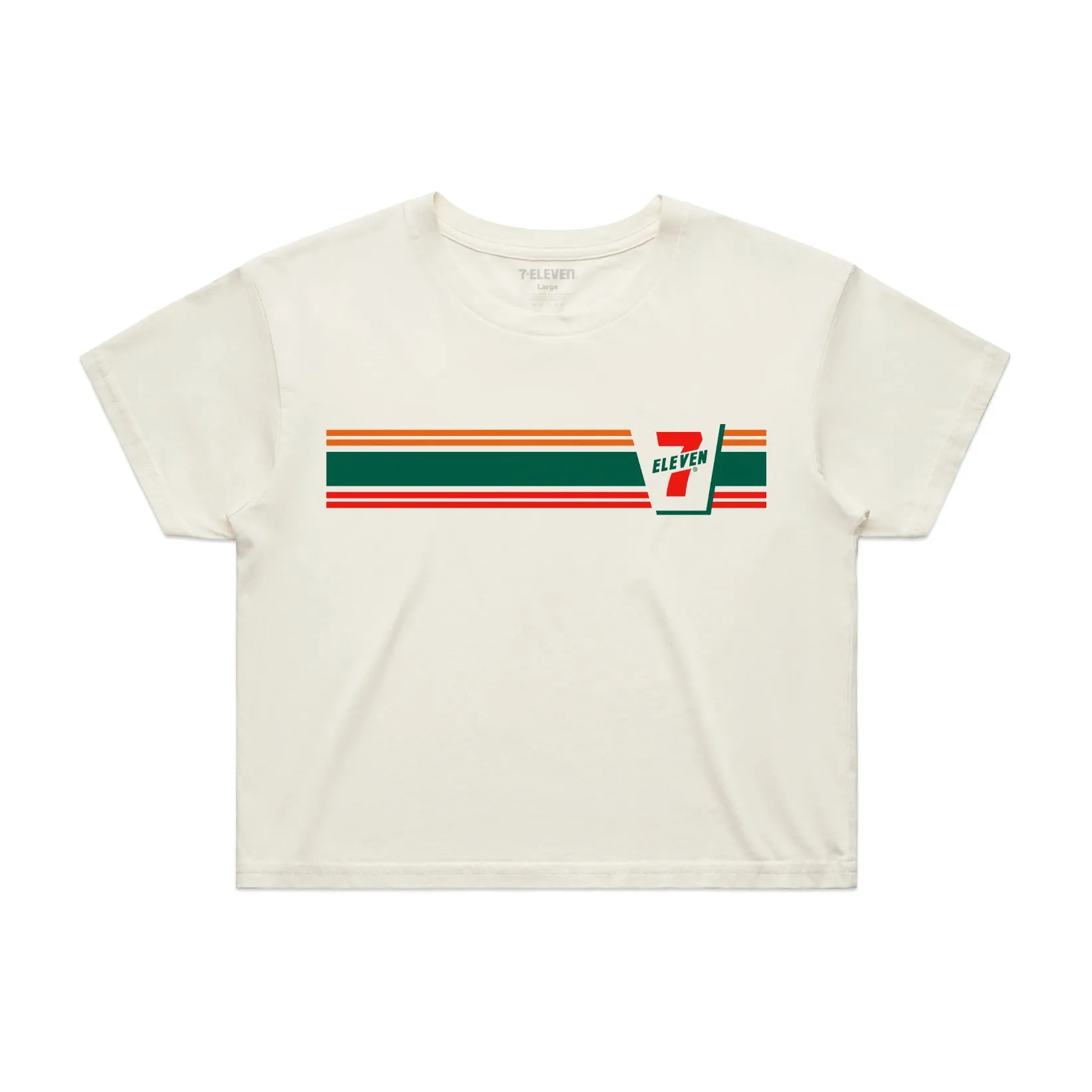 Women's Modest Crop Retro Stripe Tee