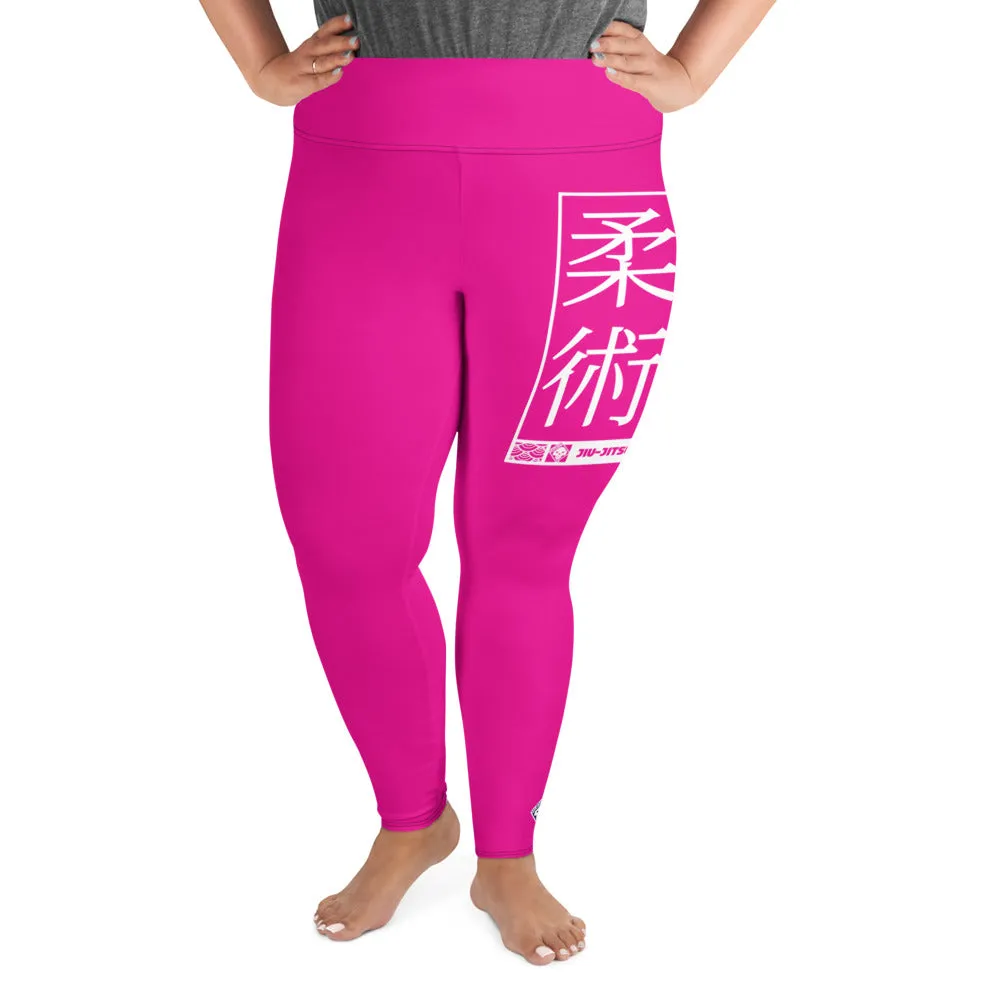 Women's Plus Size Yoga Pants Workout Leggings For Jiu Jitsu 003 - Hollywood Cerise