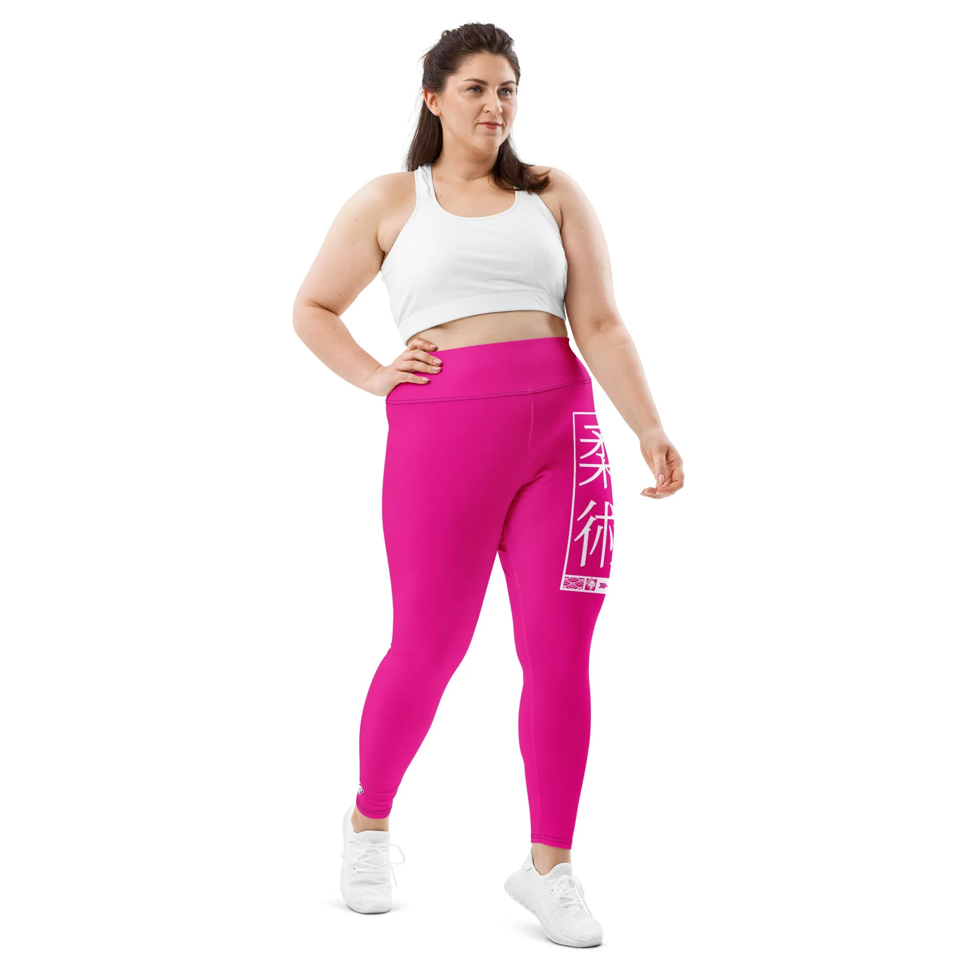 Women's Plus Size Yoga Pants Workout Leggings For Jiu Jitsu 003 - Hollywood Cerise