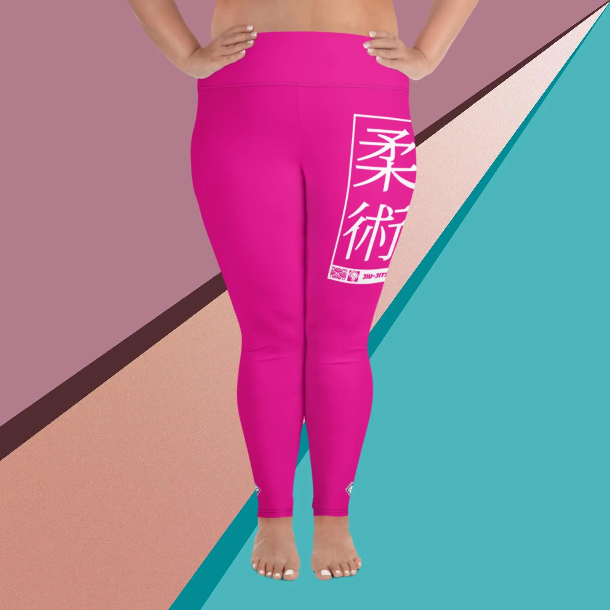 Women's Plus Size Yoga Pants Workout Leggings For Jiu Jitsu 003 - Hollywood Cerise