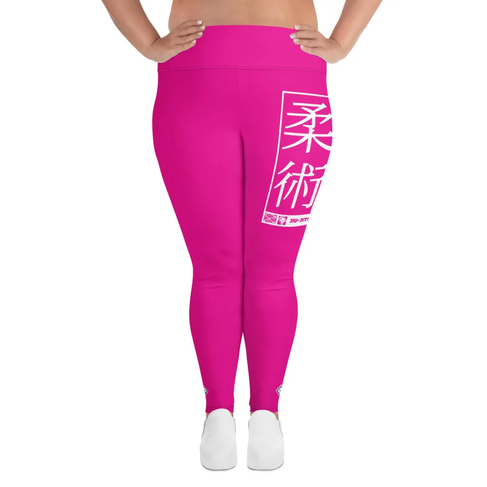 Women's Plus Size Yoga Pants Workout Leggings For Jiu Jitsu 003 - Hollywood Cerise