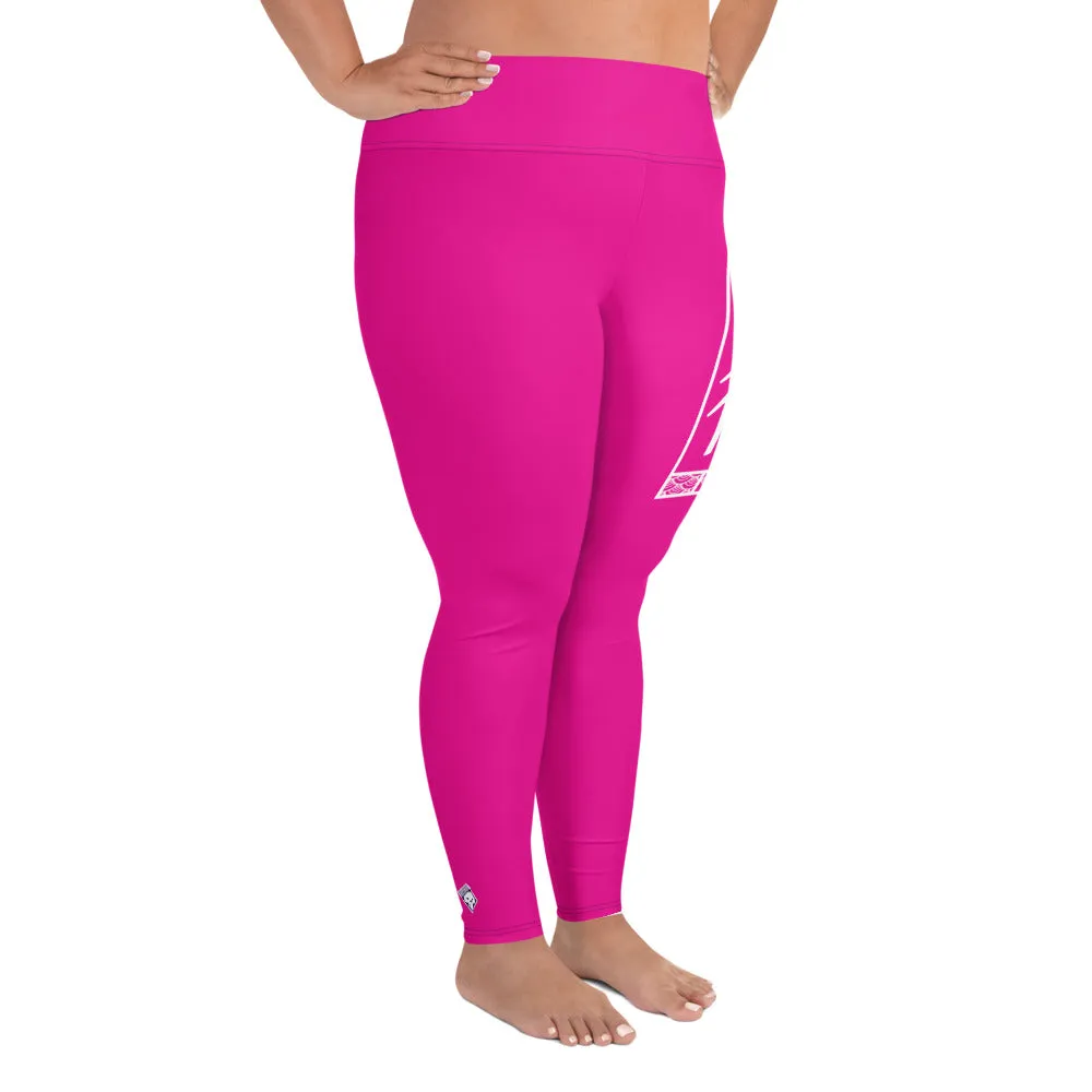 Women's Plus Size Yoga Pants Workout Leggings For Jiu Jitsu 003 - Hollywood Cerise