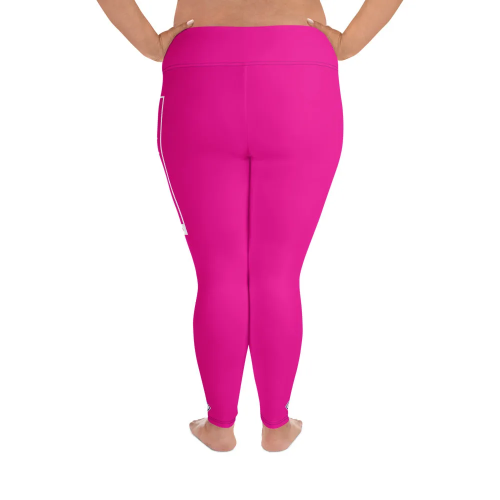 Women's Plus Size Yoga Pants Workout Leggings For Jiu Jitsu 003 - Hollywood Cerise