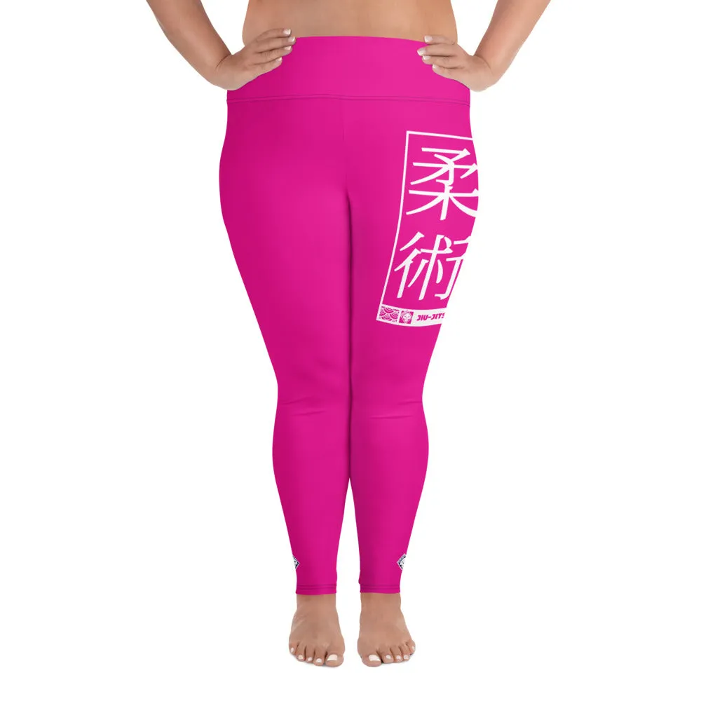 Women's Plus Size Yoga Pants Workout Leggings For Jiu Jitsu 003 - Hollywood Cerise