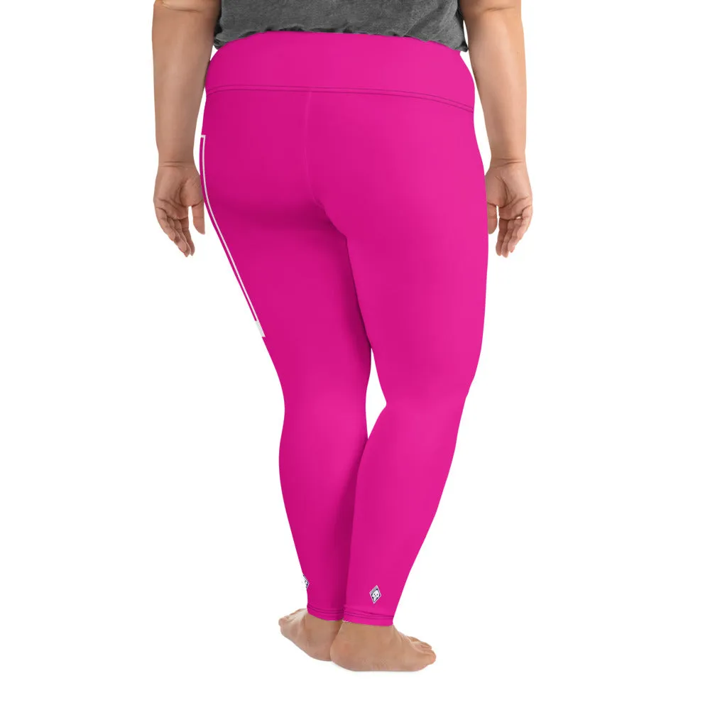 Women's Plus Size Yoga Pants Workout Leggings For Jiu Jitsu 003 - Hollywood Cerise