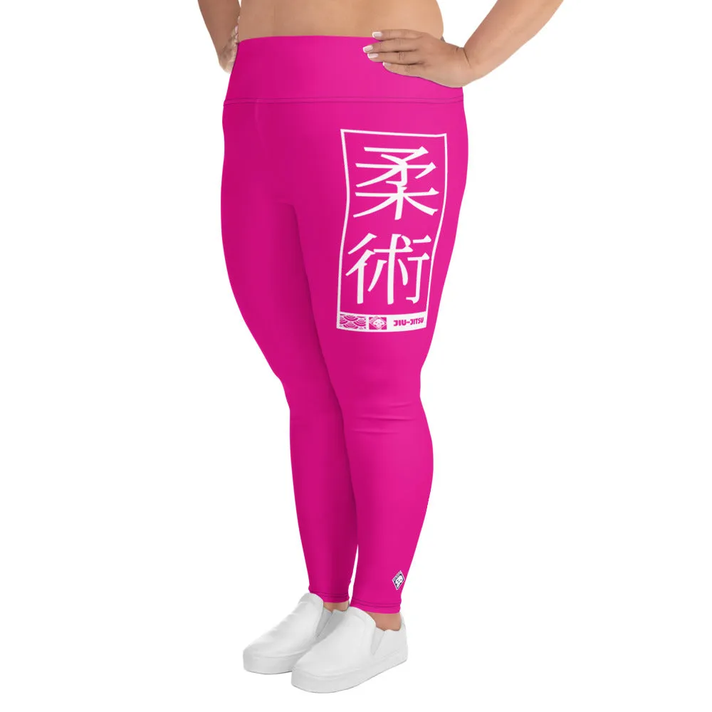 Women's Plus Size Yoga Pants Workout Leggings For Jiu Jitsu 003 - Hollywood Cerise