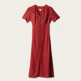 Women's Short Sleeve Button Front Midi Dress