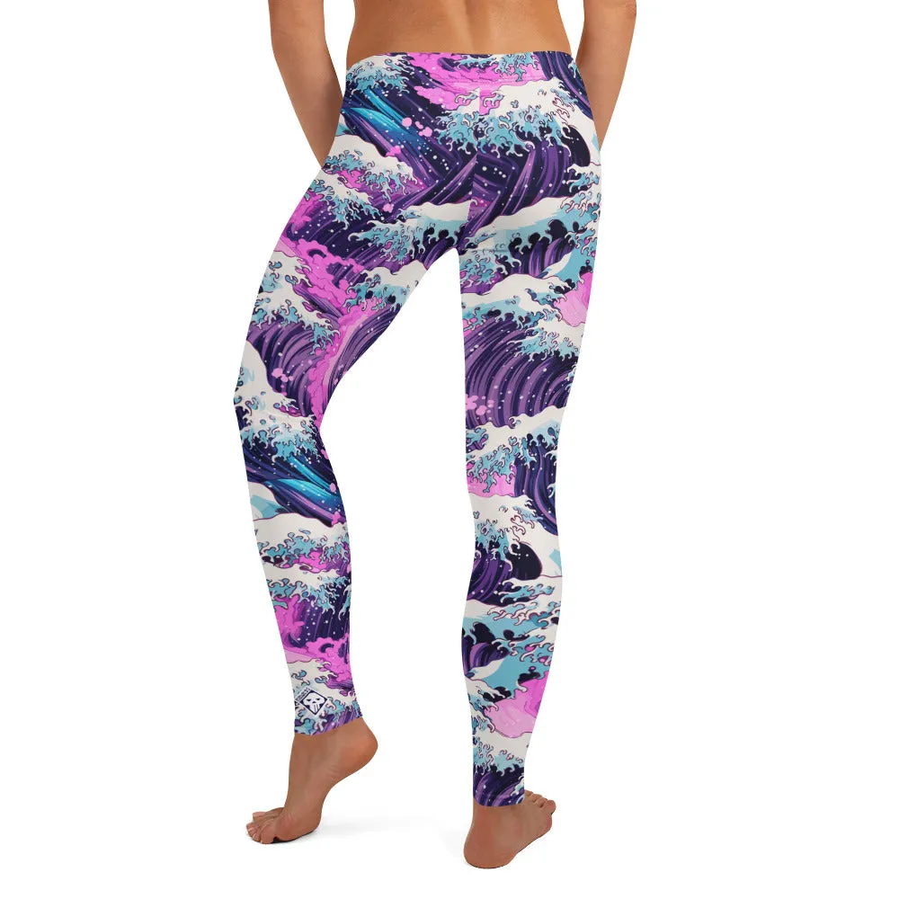 Women's Yoga Pants Workout Leggings - Purple Wave 002