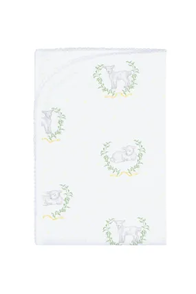 Yellow Lamb Print Blanket