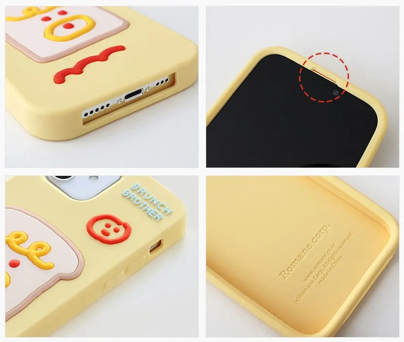 Yellow Toast Cellphone Cases for iPhone 11 13 Series Silicone Smartphone Accessories Cute Brunch Brother