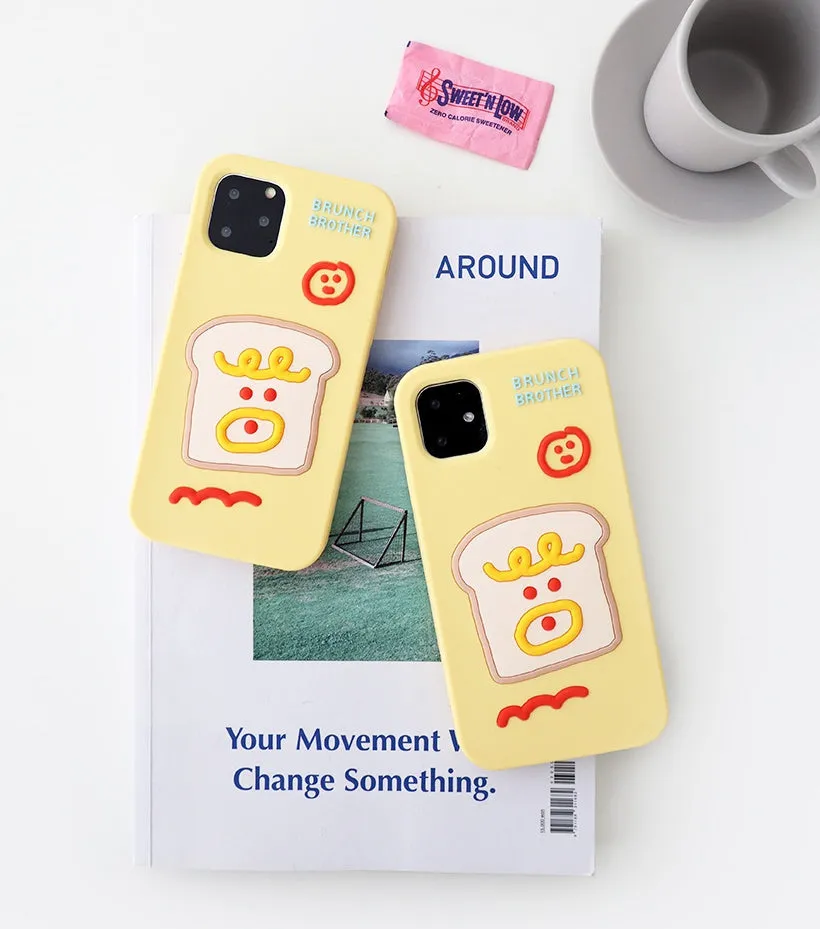 Yellow Toast Cellphone Cases for iPhone 11 13 Series Silicone Smartphone Accessories Cute Brunch Brother