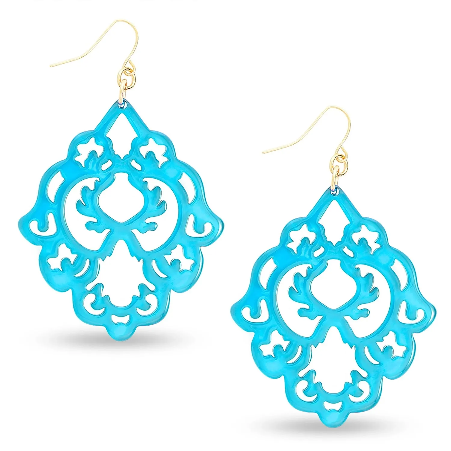 Zenzi Just Scroll With It Earrings Aqua Blue